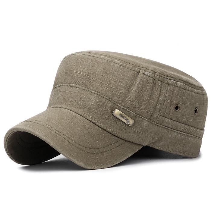 CASQUETTE Unisexe Style militaire Casquette plate Vintage Baseball Cap Sport Chapeau de soleil FLZ90508001AG_666