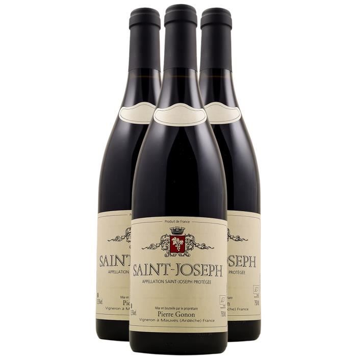 Saint-Joseph Rouge 2010 - Lot de 3x75cl - Domaine Pierre Gonon - Vin AOC Rouge de la Vallée du Rhône - Cépage Syrah