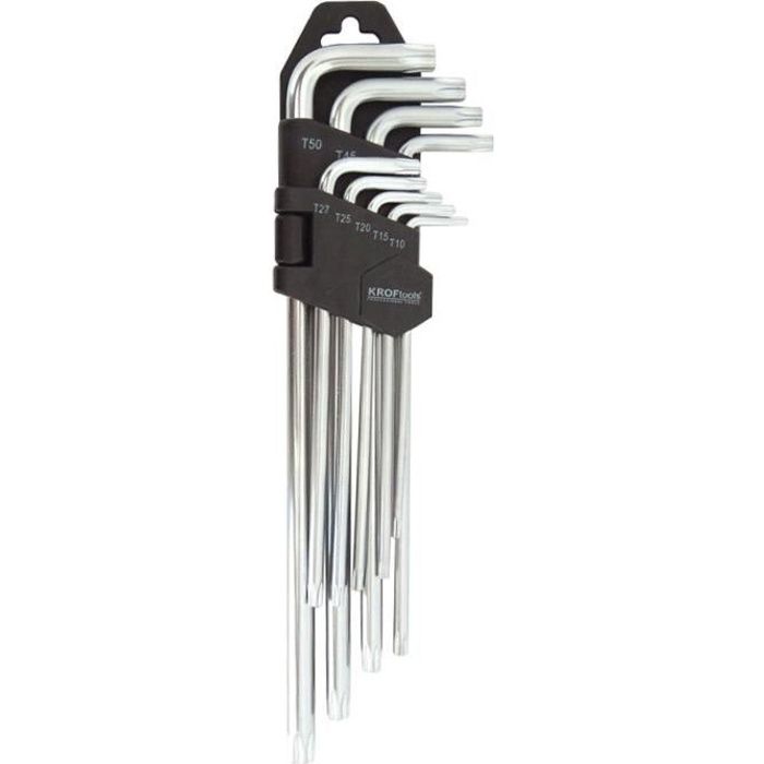 JEU DE 9 CLES TORX EXTRA LONGUES T10 à T50