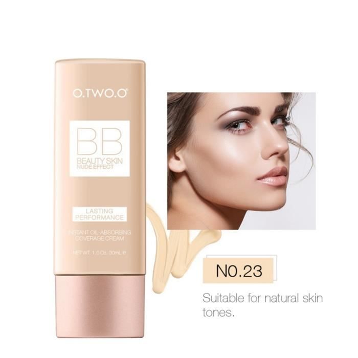 O.TWO.O- Fondation liquide Crème Cosmétique Base de Maquillage Imperméable Naturel Base Liquide No.23