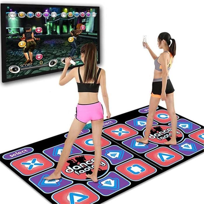 Tapis de sol,Tapis de danse antidérapant à Double usage, tapis de Yoga, pour danseuse, pas, jeu de sens, couverture - Type Black