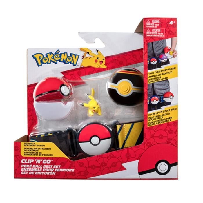 Ceinture Clip 'N' Go BANDAI - Pokémon - 1 ceinture, 1 Poké Ball, 1 Luxury Ball et 1 figurine 5 cm Pikachu