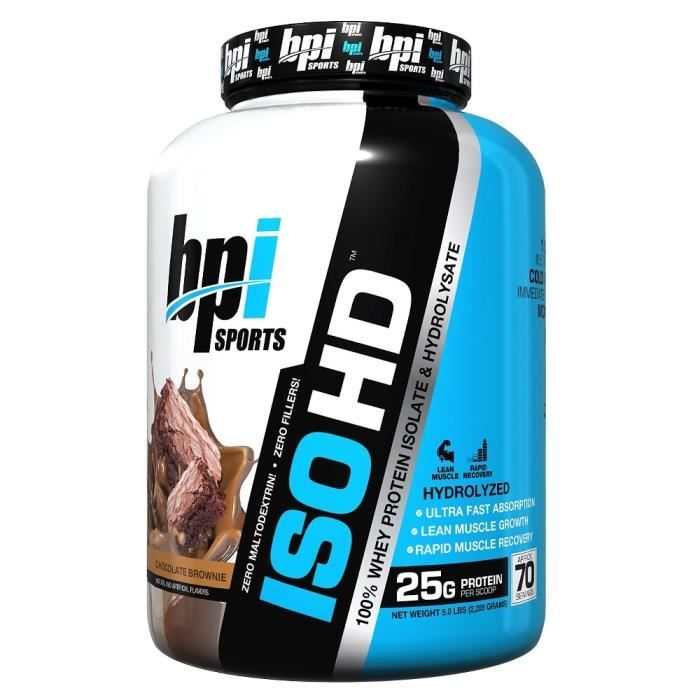 BPI SPORTS - Iso-HD 5 lb (2268g) - Brownie au Chocolat