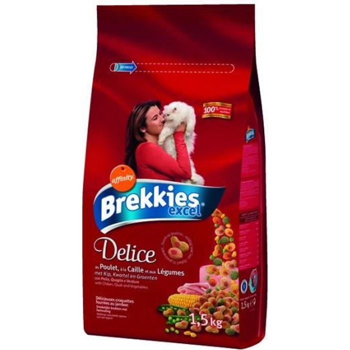 BREKKIES Croquettes à la viande - Chat - 1,5 Kg