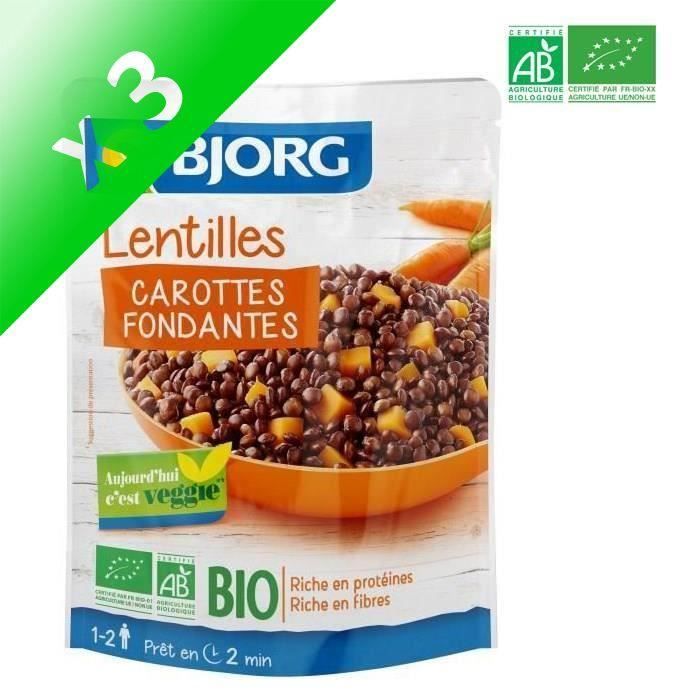 [LOT DE 3] BJORG Lentilles carottes bio - 250 g