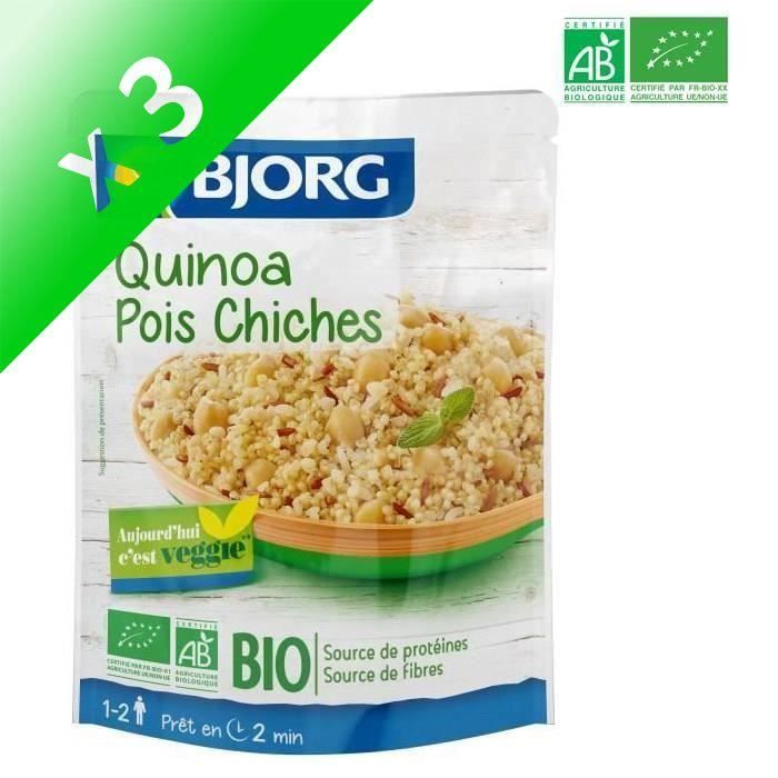 [LOT DE 3] BJORG Quinoa Pois Chiches Doypack Bio 250g