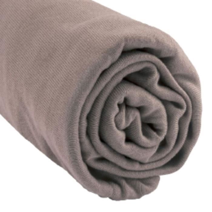 Drap housse viscose Bambou lit deux places 140x90 / 140x200 (Taupe)