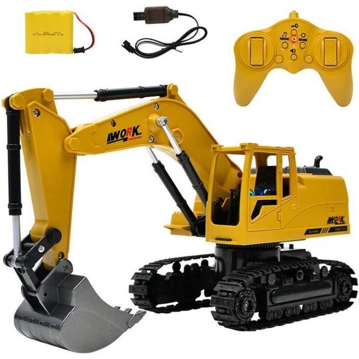 Engin de Chantier Camion Excavateur Télécommandé 1:24 pour Enfant