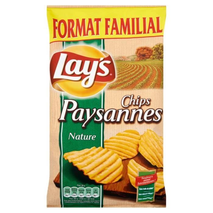 LAY'S Chips paysannes ondulées nature - 300 g