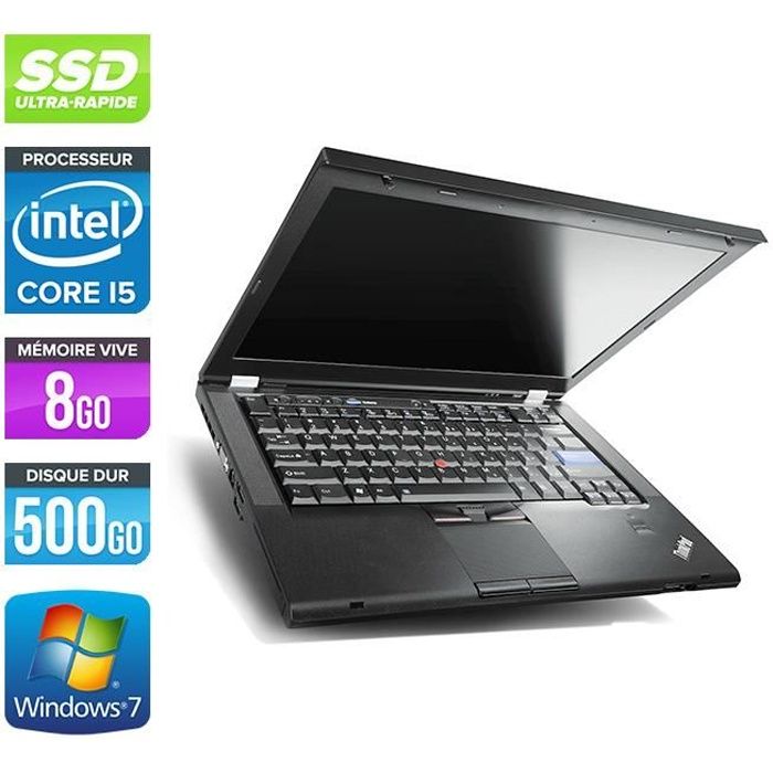 PC Portable Lenovo T420 -i5 -8Go - SSD 500Go - Windows 7 Pro