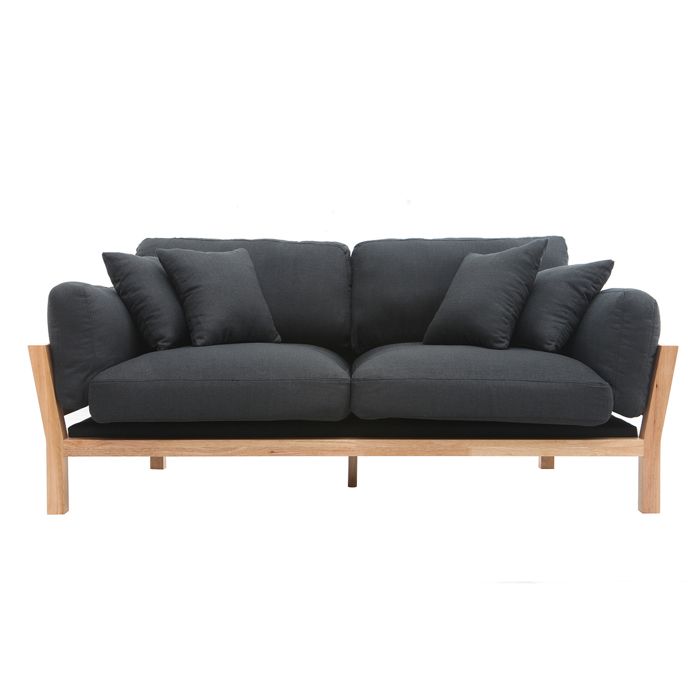 Miliboo - Canapé design 3 places déhoussable gris anthracite KYO