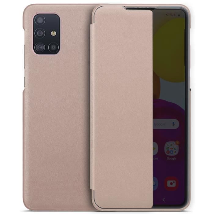 Coque Galaxy A71, Avec Fonction Sommeil Intelligent/Réveillez Automatiquement,Bumper Étui Housse pour Samsung Galaxy A71 (Rose)