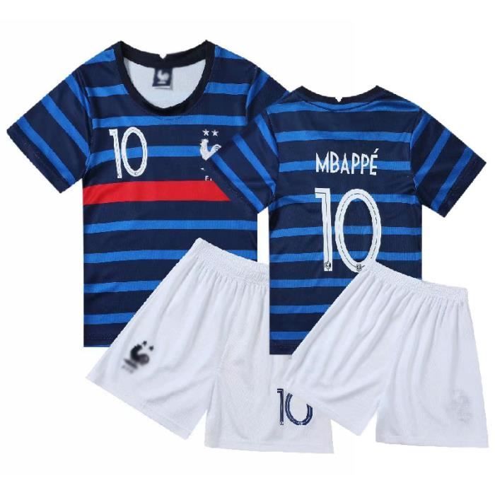 Ensemble de maillots de football-Maillot de football pour enfants 10 Maillot et short de football- Bleu France
