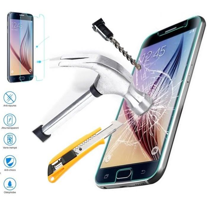 VITRE PROTECTION Ecran film en VERRE Trempé pour SAMSUNG GALAXY S7 filtre protecteur d'écran INVISIBLE INRAYABLE vitre INCASSABLE