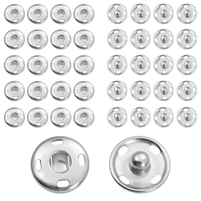 ROSENICE 50 ensembles coudre sur des boutons-pression en métal attaches boutons 2 pièces en laiton à FERMETURE - BOUTON - ZIP