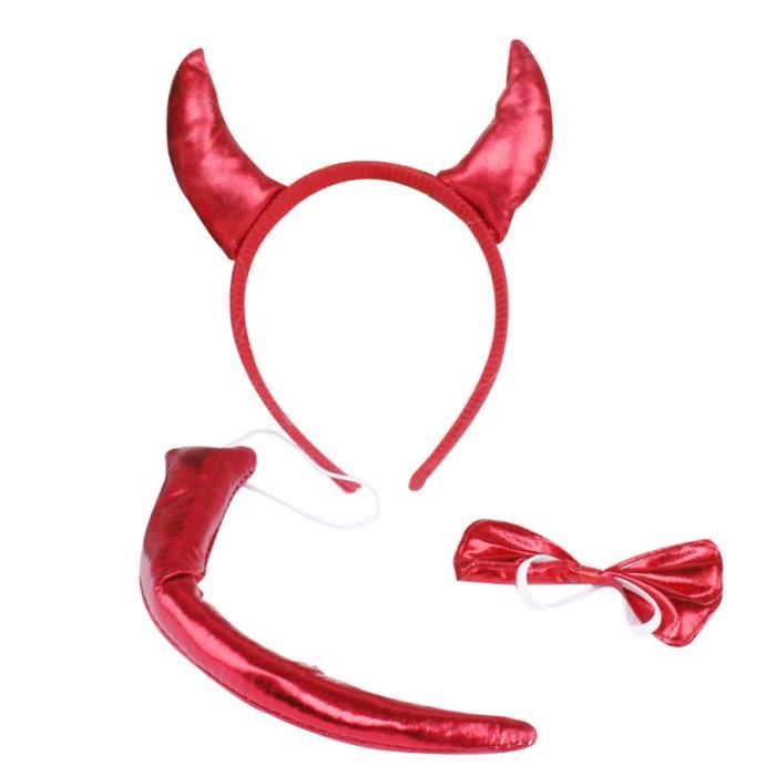 3 pièces enfants coiffure ensemble rouge diable cornes Cosplay accessoire Costume COLORATION - DECOLORATION - ACCESSOIRE DE POSE