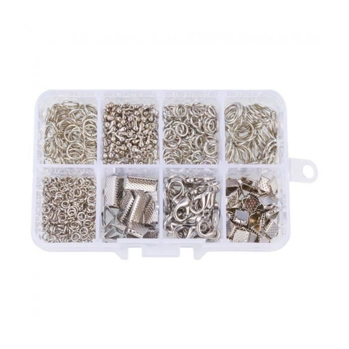 Accessoires création kit de fermoirs, anneaux et accessoires de finition Gris