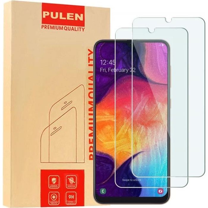 Pour Samsung Galaxy A50 6.4- - Lot - Pack de 2 Films de protection d'écran Verre Trempé