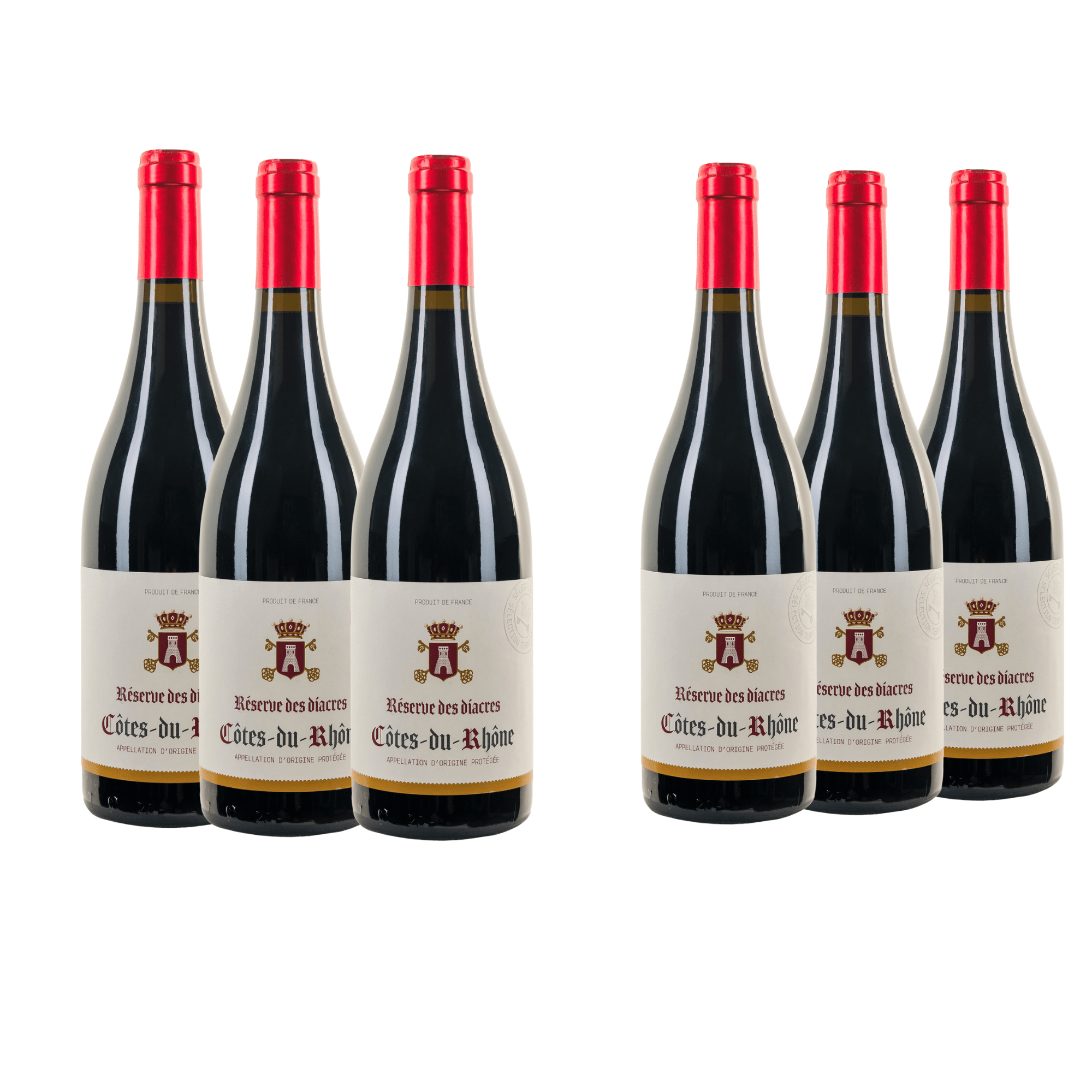 RESERVE DES DIACRES BIO- AOC Côtes du Rhône-Rouge BIO - 100% Grenache - Un vin très Gourmand, frais et fruité - 6 bouteilles
