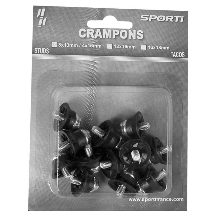 Crampons alu/nylon Blister de 12 crampons/8x13mm + 4x16mm Sporti France - noir/argent - TU