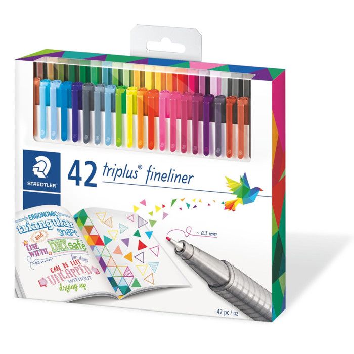 Staedtler - Triplus FineLiner 334 - Etui Carton 42 Feutres Pointe SuperFine 0,3 mm Assortis: Fournitures de bureau