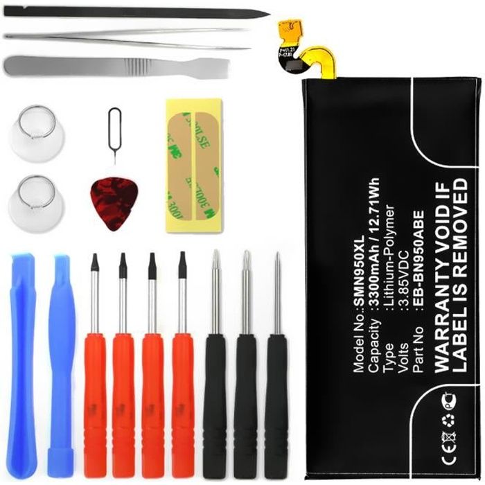 Batterie pour Samsung Galaxy Note 8 / Note 8 Duos + Set de micro vissage - EB-BN950ABE, GH82-15090A (3300mAh) Batterie de