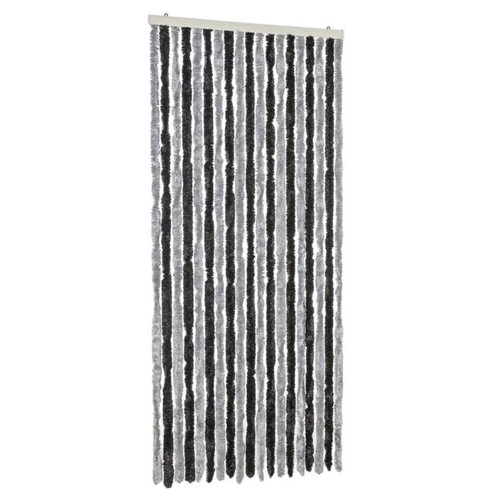 Rideau anti-mouches - vidaXL - 56x185 cm - Gris/Noir - Synthétique - Intérieur