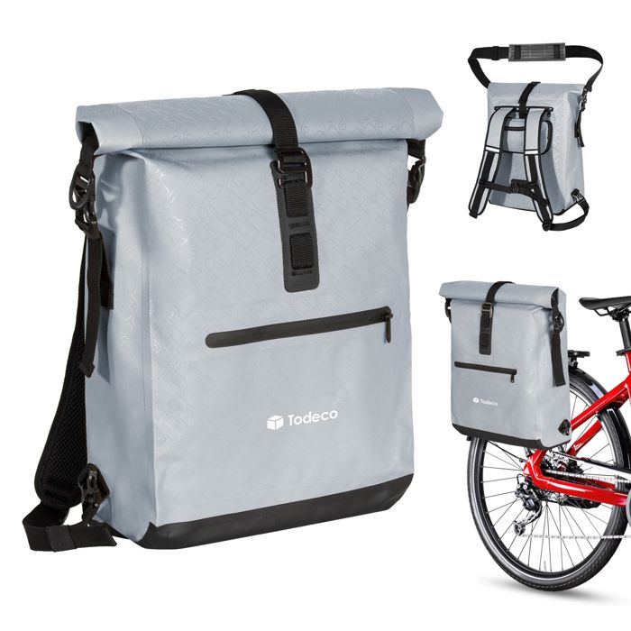 Sac à Dos de Vélo 3 en 1 (20L), Sacoche Porte-Bagage arrière de vélo, Sac à Dos étanche et Sacoche Bandoulière, Réfléchissante,