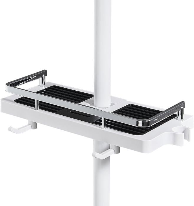 Étagère de Douche - Sans Perçage - Ajustable - Blanc - Design Contemporain