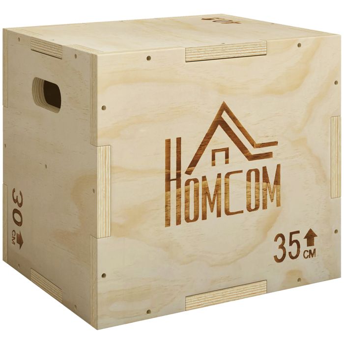 Box jump HOMCOM pliométrie 3 en 1 appareil boîte à saut musculation fitness plyobox pour box training 405/355/305 cm