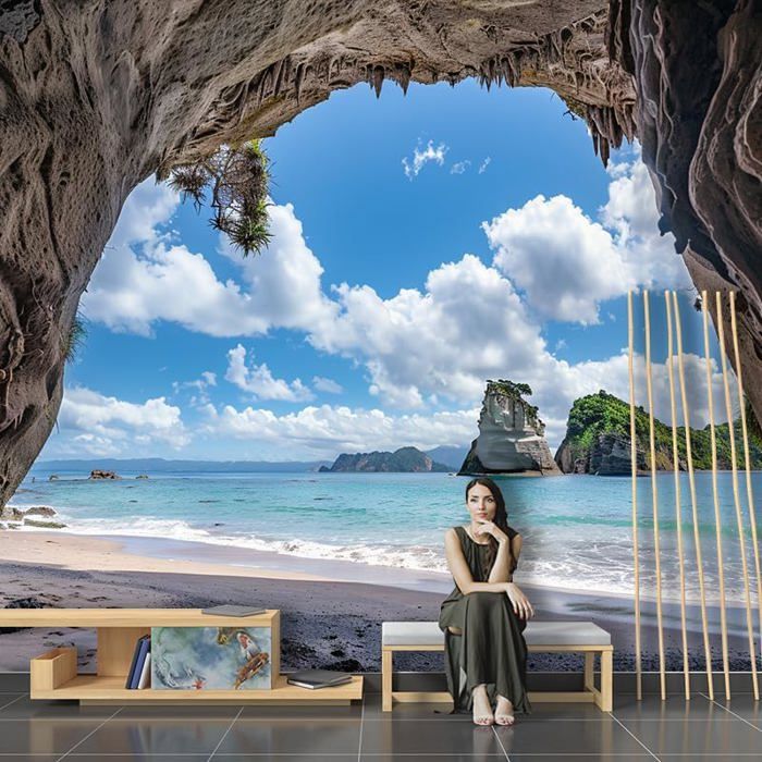 Papier Peint Mural 3D Arbre De Vie Lune Soleil Étoiles 350x256 cm
