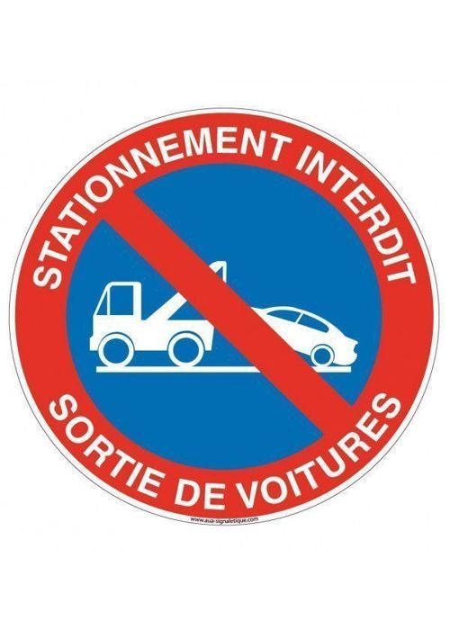 AUA SIGNALETIQUE – Panneau Stationnement Interdit Propriété Privée sous Peine de Fourrière 3 – 230 mm, Vinyl Adhésif
