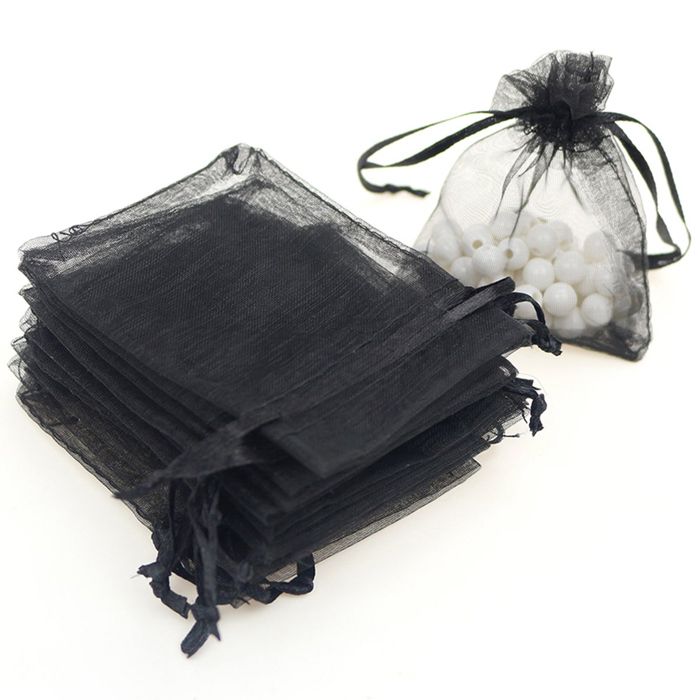 Lot 100 Sachets Organza Dahi – 9x12 Cm – Blanc – Pour Bijoux, Cadeaux, Mariage