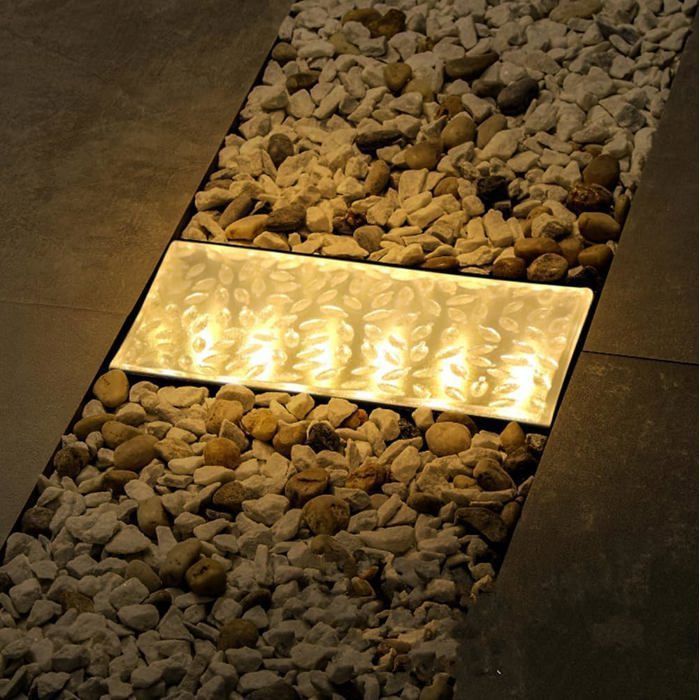 Lampes solaires dextérieur étanches - 0.5W IP44 - 19.6*9.9*6.3 cm - Solar Landscape Light Ice Cube Light - Warm White
