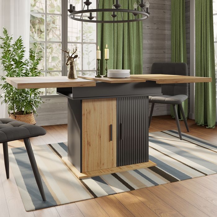 Nouveaux matériaux écologiques Table à manger télescopique (110-140× ...