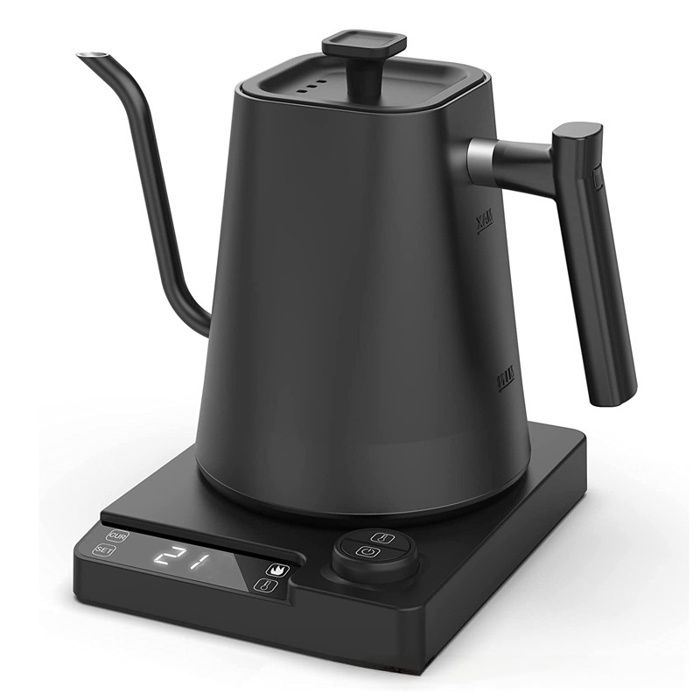 Bouilloire électrique 1200 W contrôle intelligent de la température capacité 1 L revêtement en acier inoxydable noir