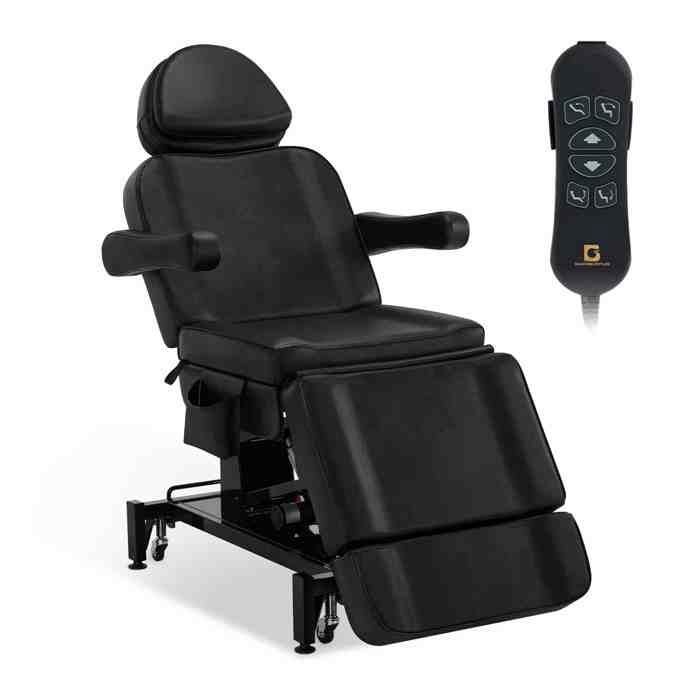 BarberPub Fauteuil de beauté électrique à 3 moteurs accoudoirs pivotants à 180° pour salon de SPA 0754BK