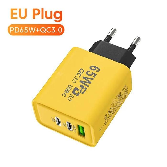 Chargeur GaN 65W AIYEEN 3 Ports (2 USB-C + 1 USB-A) - Technologie PPS PD 3.0, Avec Câble 60W 1m, Compatible MacBook, IPhone, Samsung