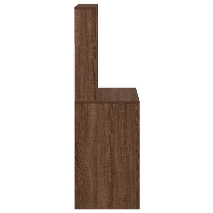 Bureau BURKE Brun Table à écrire - 1 PERSONNE - et étagères - chêne marron 100x45x140 cm - bois dingénierie BB754