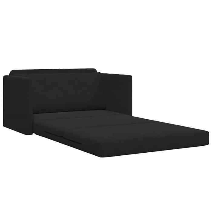 Promotion janvier Canapé-lit Convertible - CLARENCE - 2 en 1 - Noir 124x204x61 cm Velours CC555