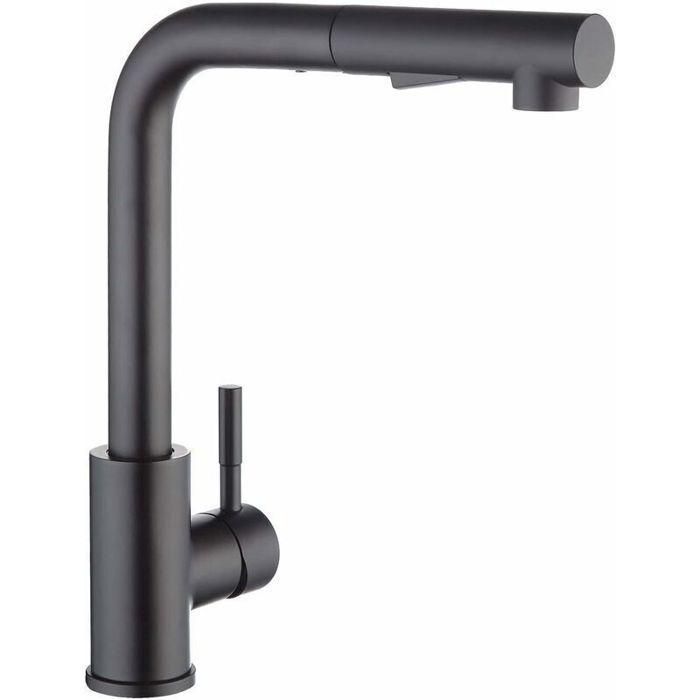 Tigrezy-Robinet de cuisine avec douchette noire mitigeur de cuisine avec douchette extractible robinet de cuisine en acier inoxy