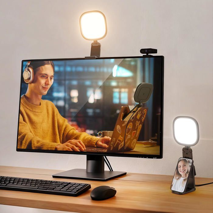 NEEWER BASICS 510W Lampe décran pour Visioconférence Panneau LED USB Bicolore Rétroéclairé avec Support éclairage CRI95