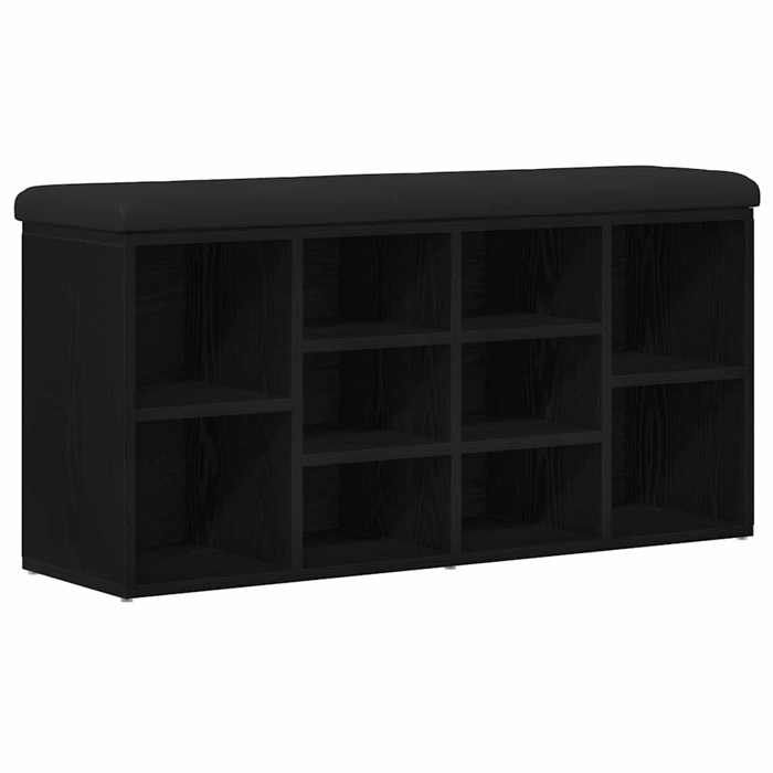 Noir Banc coffre - Banc à chaussures Chêne noir 102x32x50 cm Bois dingénierie m7816