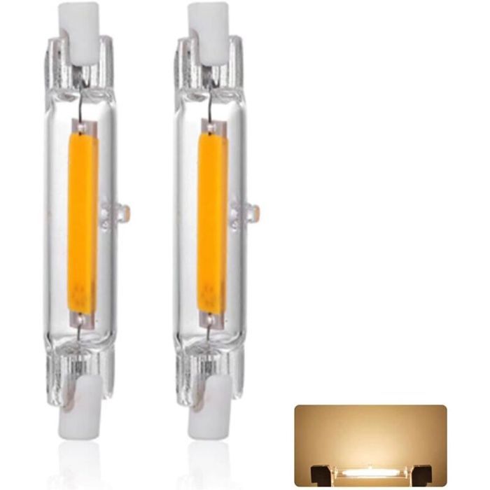 2 ampoules LED R7S 78mm 20W 3000K dimmables équivalent 200W