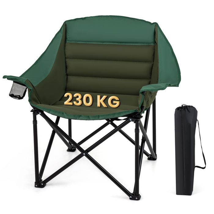 Chaise de Jardin Pliante COSTWAY Assise en Tissu Oxford Cadre en Métal Porte-gobelet Poche Fauteuil Camping Charge 230kg Vert Chaise de Jardin Pliante COSTWAY Assise en Tissu Oxford Cadre en Métal Porte-gobelet Poche Fauteuil Camping Charge 230kg Vert