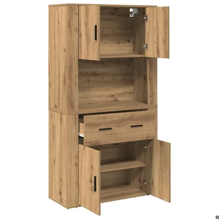 Meuble Haut Chêne Artisan 80x33x150 cm Bois dIngénierie_2 ans garantie_82922