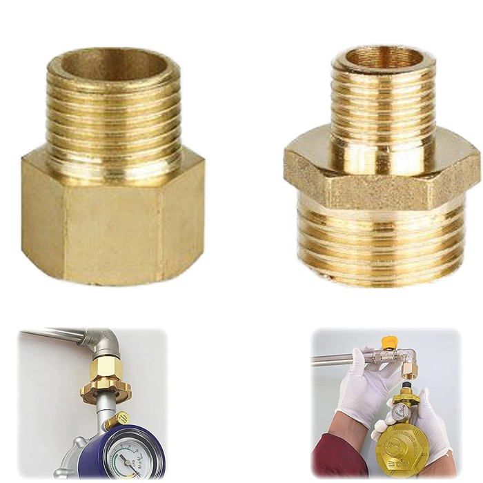 Adaptateur De Gaz Tuyau En Cuivre Connexion Bouteille 1/2 à 1/4 3/4 Raccord Raccordement Pour Réchauds Gaz Camping Tabourets 4