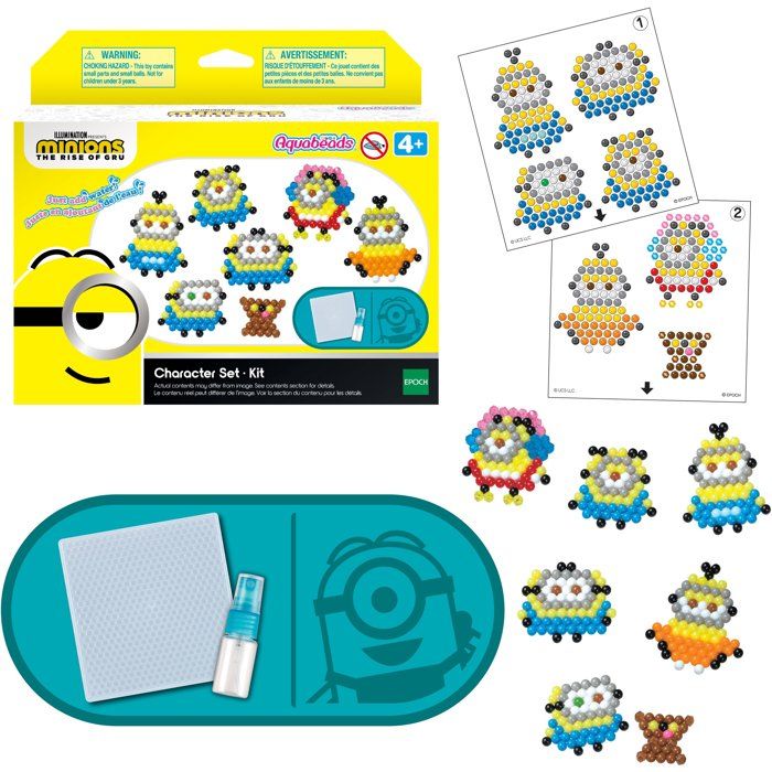 Aquabeads Le kit Les minions 2 : Il était une fois Gru Kit de loisirs créatifs Activité manuelle enfants en toute autonomie Coffret de perles à eau Jouet enfant et + 31605