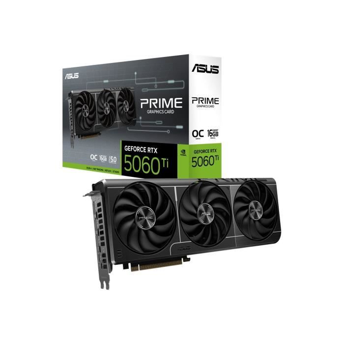 Carte graphique - ASUS - Prime -RTX5060TI-O16G NVIDIA GeForce RTX 5060 Ti 16 Go GDDR7