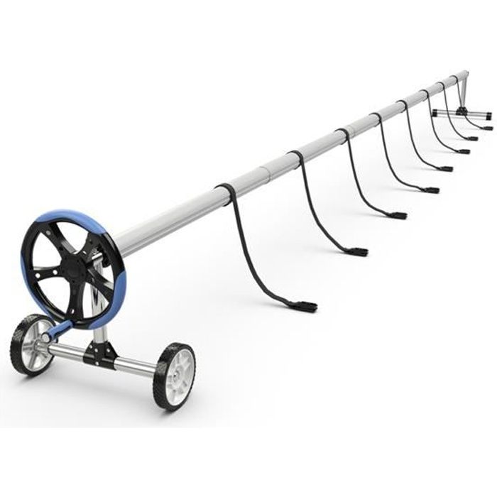 Enrouleur de Bâche pour Piscine en Aluminium Extensible de 390 à 550cm pour Panneau Solaire